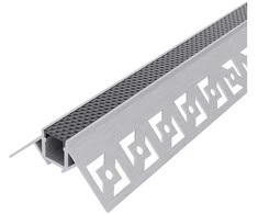 Avide įleidžiamas aliuminio profilis išoriniam kampui 50x22mm su juodu dangteliu, 1m