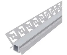 Avide įleidžiamas aliuminio profilis vidiniam kampui 46.8x24mm su matiniu dangteliu, 1m