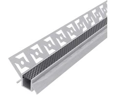 Avide įleidžiamas aliuminio profilis vidiniam kampui 46.8x24mm su juodu dangteliu, 1m