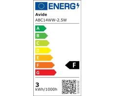 Avide LED lemputė 2.5W B35 E14 3000K 5vnt