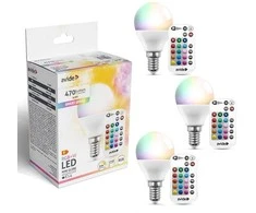Avide LED lemputė RGB+W 4,9W E14 su pulteliu 3vnt
