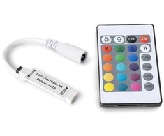 Avide LED RGB juostų valdiklis 72W 5-24V su IR pulteliu