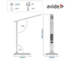 Avide LED stalinis šviestuvas Office 6W LCD odos imitacija baltas