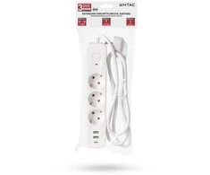 Entac Ilgiklis 3 lizdų 2USB-A + USB-C, 1.5 m