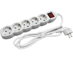 Entac ilgiklis 5 lizdų 1.5m 3680W IP20 su jungikliu