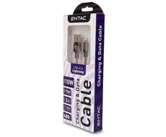 Entac kabelis USB-A - Lightning 1.5m 2A 10W nailonas rudas