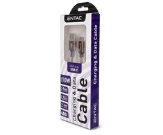 Entac kabelis USB-A - USB-C 1.5m 2A 10W nailonas rudas