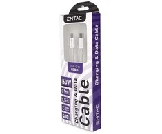 Entac kabelis USB-C - USB-C 1.5m 3A 60W nailonas žalias