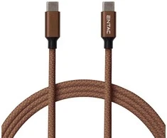 Entac kabelis USB-C - USB-C 1.5m 3A 60W nailonas rudas