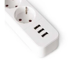 Entac prailgintuvas su įžeminimu 4lizdų+3USB 1.5 m 3680W