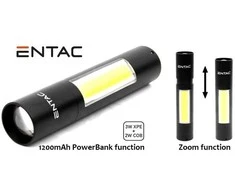 Įkraunamas žibintas Entac 3W XPE+2W COB