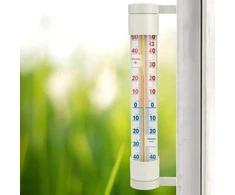 Lauko termometras didelis, baltas 4 x 27 cm