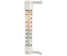 Lauko termometras didelis, baltas 4 x 27 cm