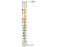 Lauko termometras vidutinis, baltas 3 x 26 cm