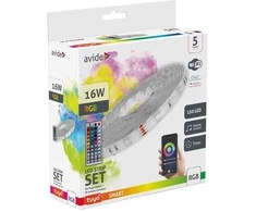 LED juosta Avide 16W RGB 5m WIFI+Music control, su pultu, IP65