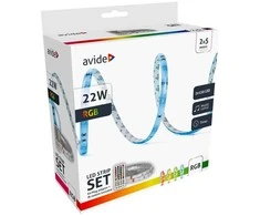 LED juosta Avide 22W RGB 10m Music control, su pultu, IP65