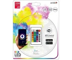 LED juosta Avide RGB WiFi 5050 su pultu, 5m IP65