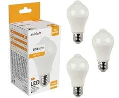 LED lemputė Avide 8.8W E27 PIR sensor 3vnt