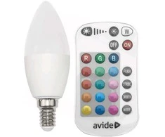LED lemputė Avide Smart 4.9W RGB+W E14 su pulteliu