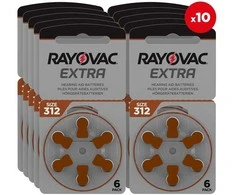 Rayovac Extra Advanced 312 baterijos klausos aparatams, 60 vnt.