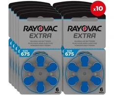 Rayovac Extra Advanced 675 baterijos klausos aparatams, 60 vnt.