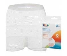 AKUKU daugkartinės tinklinės kelnaitės po gimdymo, 2 vnt., А0233-36