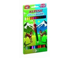 ALPINO dvipusiai pieštukai DOUBLE, 12 vnt.