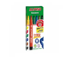 ALPINO flomasteriai MAXI, 6 spalvos