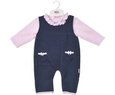 BABY C 0-9 mėn. dviejų dalių rinkinys, marškinėliai ir mėlynas romperis