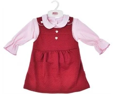 BABY C 0-9 mėn. dviejų dalių rinkinys, marškinėliai ir raudona suknelė