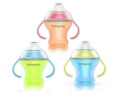 Baby Ono BABYONO 180 ml neišsiliejantis puodelis-gertuvė minkštu snapeliu NATURAL NURSING