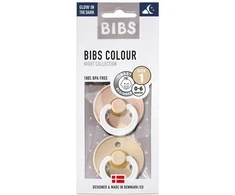 BIBS 0-6 mėn. čiulptukai COLOUR NIGHT, 2 vnt., Vanilla/Blush