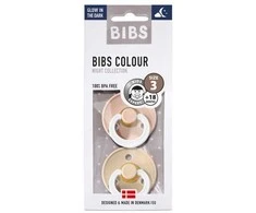 BIBS 18+ mėn. čiulptukai COLOUR NIGHT, 2 vnt., Vanilla/Blush