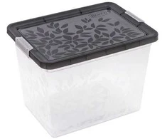 BRANQ 22L plastikinė dėžė su dangčiu JASMINE, mėlyna