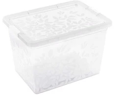 BRANQ 33L plastikinė dėžė su dangčiu JASMINE, skaidri