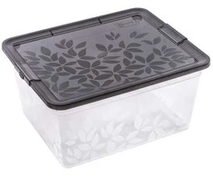 BRANQ 5,5L plastikinė dėžė su dangčiu JASMINE, juoda