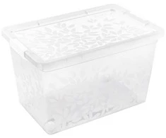 BRANQ 55L plastikinė dėžė su ratukais Jasmine (skaidri)