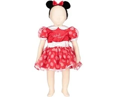 DISNEY BABY 6-12 mėn. karnavalinis kostiumas raudona suknelė su galvos juosta MINNIE MOUSE