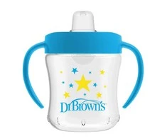 DR. BROWN'S 180 ml mokomoji gertuvė su rankenėlėmis Mėlynas, 6+ mėn.