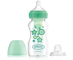 DR. BROWN'S OPTIONS+ 270 ml pereinamasis buteliukas plačiu kakleliu + silikoninis snapelis, žalias