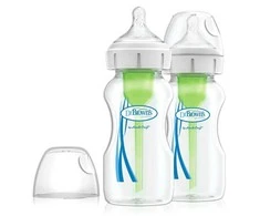 DR. BROWN'S OPTIONS+ 270 ml plataus kaklelio buteliukai, 2 vnt.