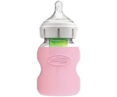 DR. BROWN'S silikoninė rankovė stikliniam 150 ml plataus kaklelio buteliukui, rožinė