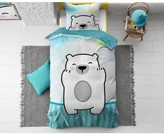 DREAMHOUSE 135 x 200 cm patalynės užvalkalų komplektas CUDDLE BEAR Mėlynas