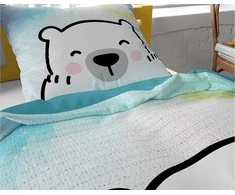 DREAMHOUSE 135 x 200 cm patalynės užvalkalų komplektas CUDDLE BEAR Mėlynas