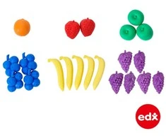 Edx Education EDX vaisių figūrėlės indelyje, 48 vnt.