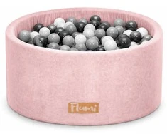 FLUMI personalizuotas kamuoliukų baseinas + 200 kamuoliukų, Powder Rožinė