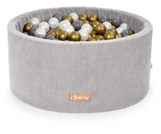 FLUMI personalizuotas kamuoliukų baseinas + 200 kamuoliukų VELOUR, Pilkas