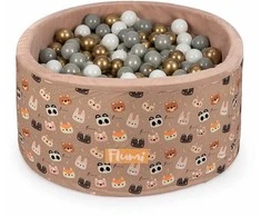FLUMI personalizuotas kamuoliukų baseinas + 200 kamuoliukų, Bear rusvai gelsvas