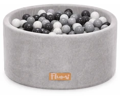 FLUMI personalizuotas kamuoliukų baseinas + 200 kamuoliukų, Light Pilkas