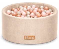 FLUMI personalizuotas kamuoliukų baseinas + 200 kamuoliukų, rusvai gelsvas